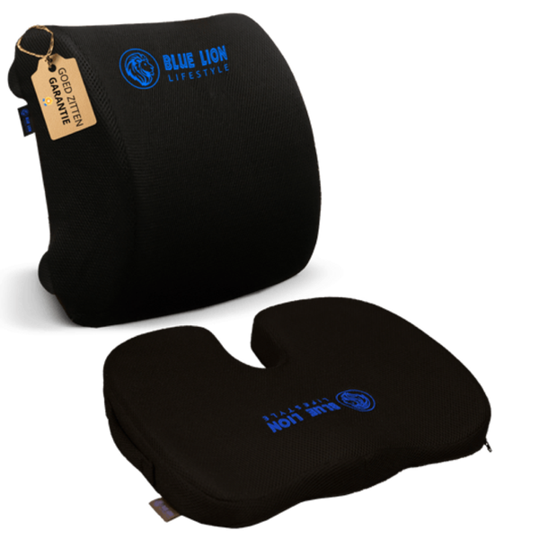 Orthopedisch zitkussen met ergonomische rugsteun - Set